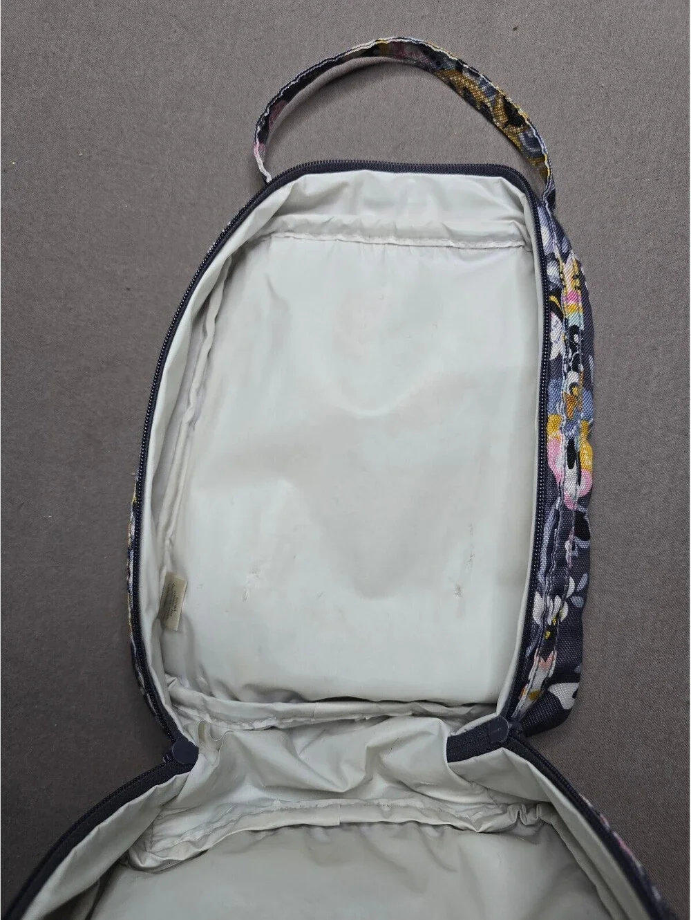 Vera Bradley Floral Insulated Lunch Bag Navy Pink Yellow Double Zip Handle